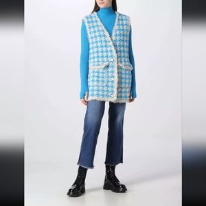 TWINSET Actitude houndstooth knitted vest size XS